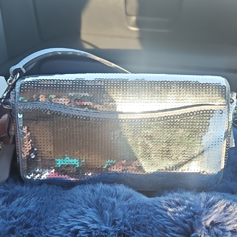 Coach Silver Sequin Clutch - image 2